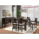 Cato 5-Pc Counter Height Walnut Dining Set                  